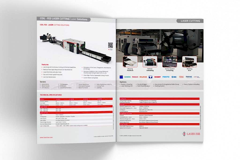 laser isse coilfed catalog pages mockup